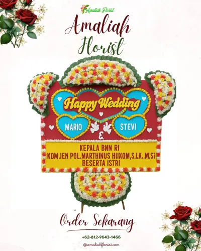Karangan Papan Bunga Pernikahan di Indragiri